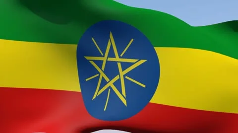 Flag of Ethiopia HD Stock Footage 14274766