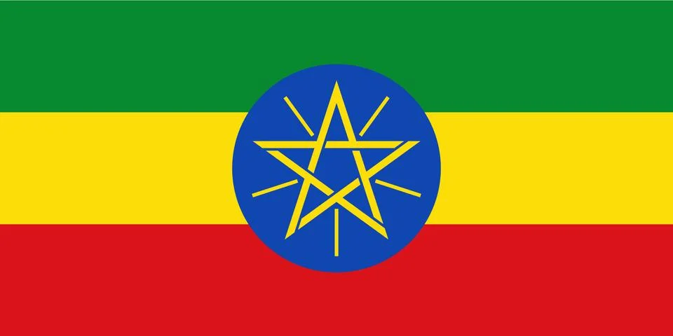 Flag of Ethiopia Illustrazione stock