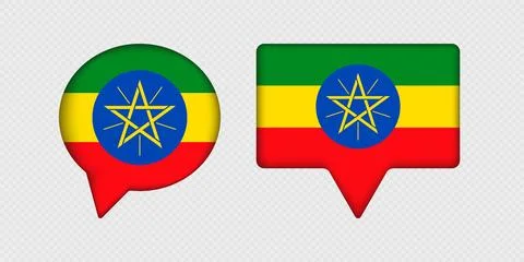 Flag of Ethiopia in speech bubble. Stock Illustration
