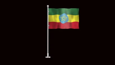 Flag of Ethiopia waving Stock Footage 320303307