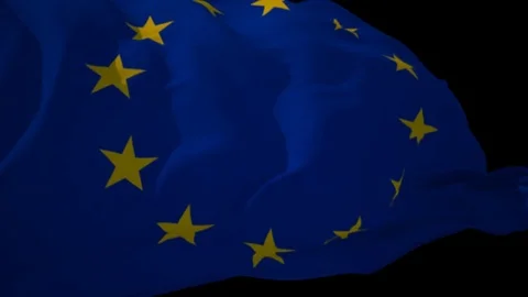 Flag EU Alpha Loop 1080p Stock Footage 77652813
