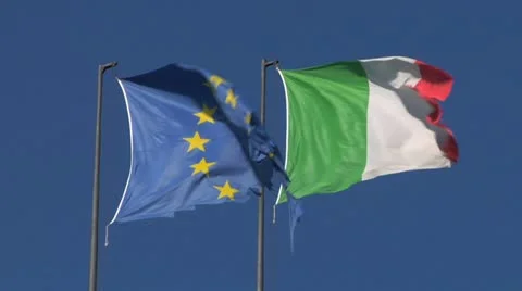 Flag EU Italy Stock Footage 22136938
