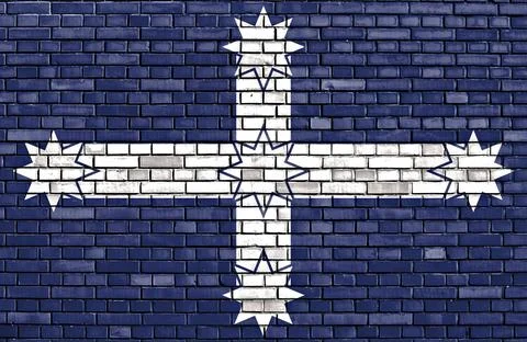 Flag of Eureka painted on brick wall Stock Illustration