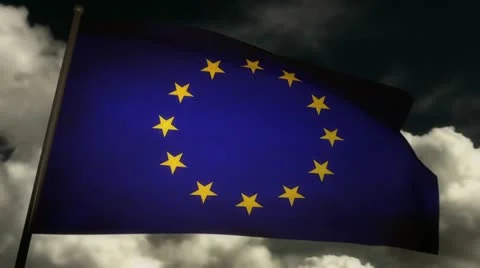 Flag Europe 02 Stock Footage 11189396