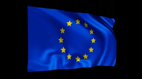 The flag of Europe animation Stock Footage 147257800