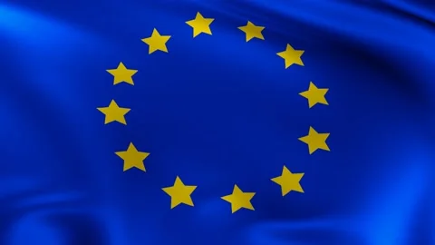 The flag of Europe, EU animation, Stock Footage 147495416