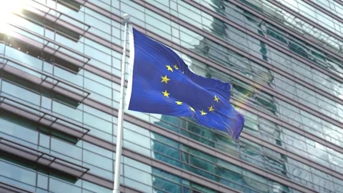 Flag of Europe Stock Footage 343556989