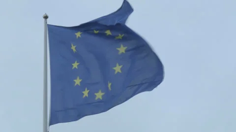 Flag of Europe Union Video stock 33787736