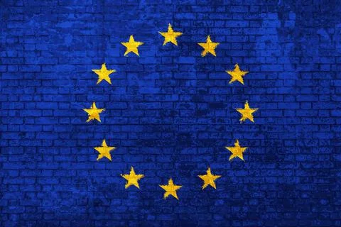Flag of Europe Wall Stock Illustration