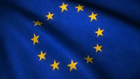 Flag of Europe waving in the wind with high detailed fabric texture - seaml.. Stock Footage 70564847
