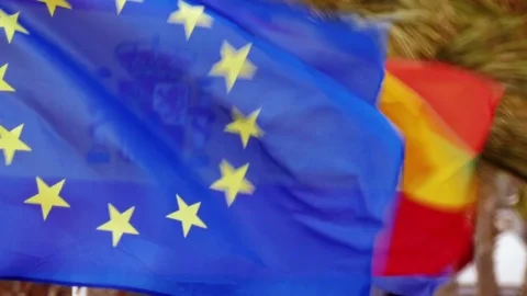 Flag of the European Union Stock Footage 72771797