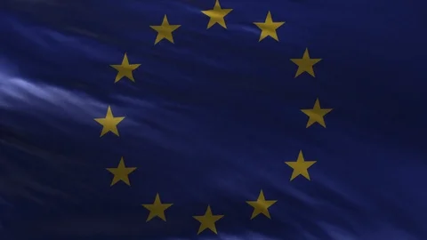 Flag of European Union Loop Stock Footage 111681919