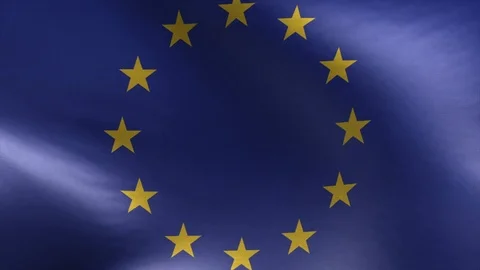 Flag of European Union Loop Stock Footage 111681964