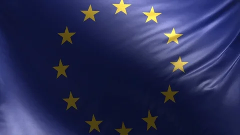Flag of European Union Loop Stock Footage 111681997