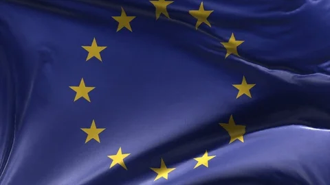 Flag of European Union Loop Stock Footage 111682106