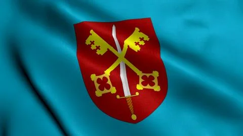 Flag of Exeter Cathedral, Real Texture Flag of Flag of Exeter Cathedral, the  Stock Illustration