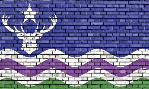 Flag of Exmoor painted on brick wall Stock Illustration