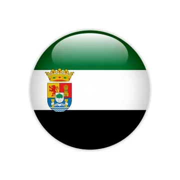 Flag Extremadura button Stock-Illustration