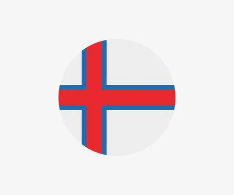 The flag of Faroe Islands in a circle Stock Illustration
