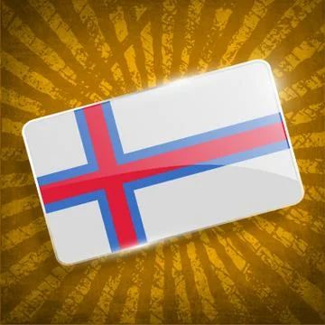 Flag of Faroe Islands with old texture. Vector Stock Illustration