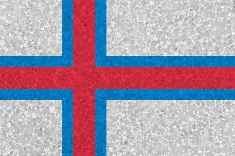 Flag of Faroe Islands on styrofoam texture Stock Illustration