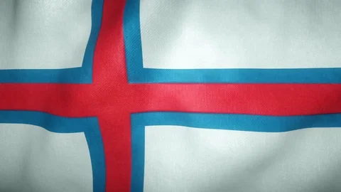 Flag of Faroe Islands waving in wind Stock-Footage 125828364