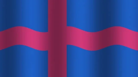 Flag of the Faroe Islands waving in the wind during Stock Footage 338129942