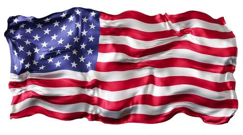 A flag features red and white stripes with a blue field containing white st.. Stock Photos