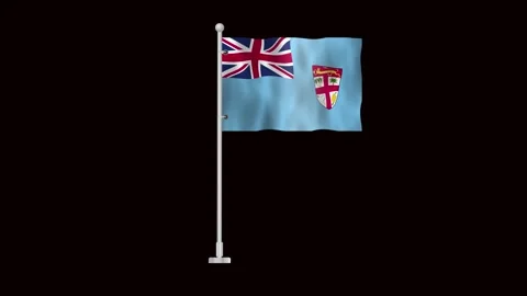 Flag of Fiji waving Stock Footage 320303363