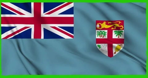 Flag of Fiji waving on a samless loop over an easily removable background 스톡 동영상 98371527