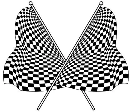 Flag on finish. Stock Illustration