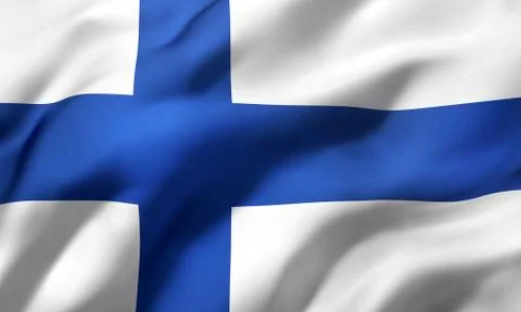 Flag of Finland blowing in the wind Stock Illustration