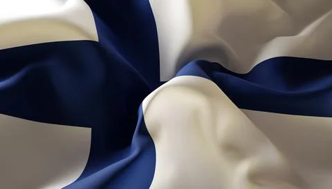 Flag of Finland. Close-Up Stock Illustration