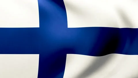 Flag of Finland flying in the wind Stock Footage 161752399