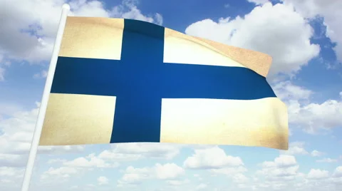 Flag Finland Stock Footage 61575626
