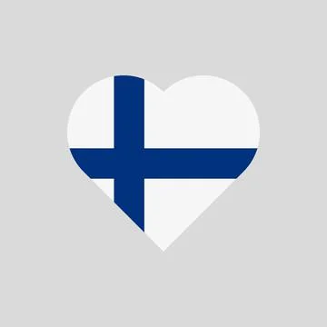 The flag of Finland in a heart shape Stock Illustration