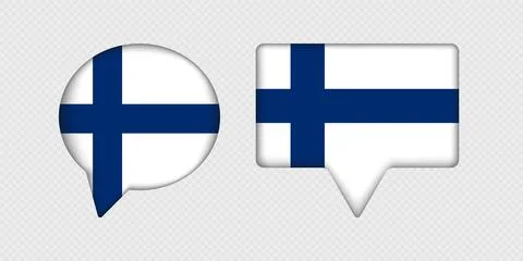 Flag Finland in speech bubble. Stock Illustration