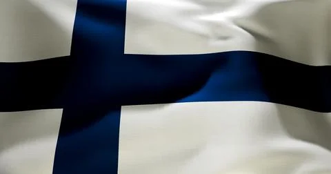 Flag of Finland waving high resolution 10K+ size Stock Illustration