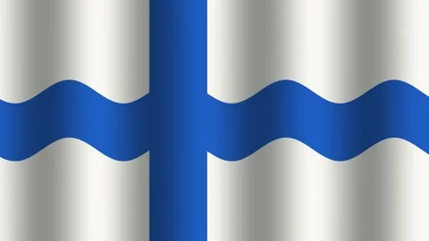 Flag of Finland waving in the wind with focus on colors Stock Footage 338170281