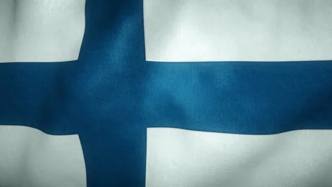 Flag of finland waving in the wind Stock-Footage 125828456