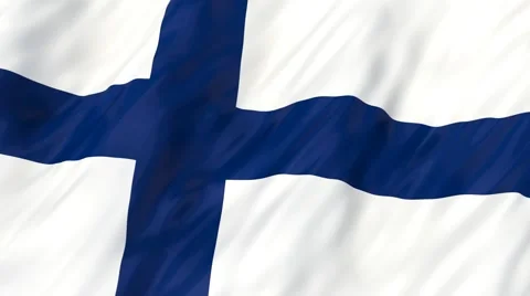 Flag of Finland waving in the wind. Seamless looping. 3d generated. Stock Footage 49089938