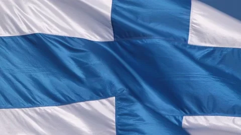 Flag of Finland on the white flagpole Stock Footage 154671862