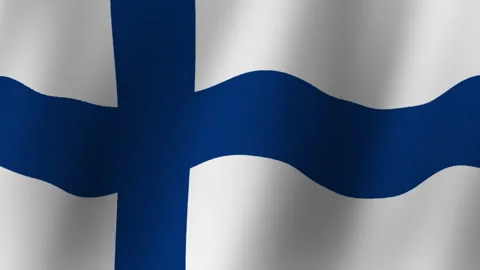 Flag of Finland.4K Waving flag with highly detailed fabric texture Stock Footage 249376153