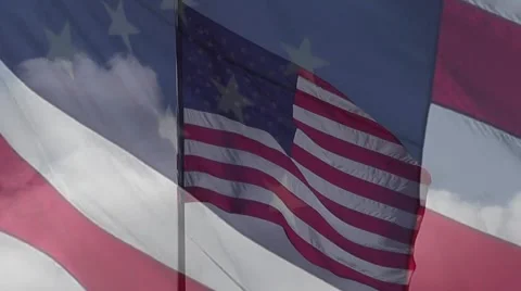 Flag on flag overlay Stock Footage 2367723