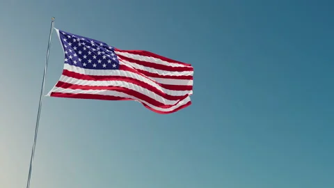 Flag On A Flagpole Against The Sky Loop Stock Footage 197021162