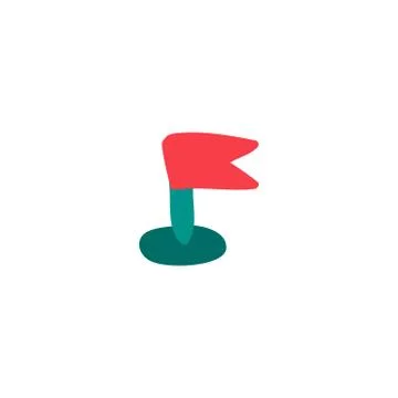 Flag flat color illustration Illustrazione stock