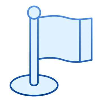 Flag flat icon. Flagpole blue icons in trendy flat style. Pointer gradient style Stock Illustration