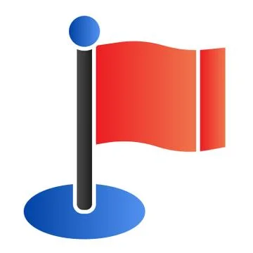 Flag flat icon. Flagpole color icons in trendy flat style. Pointer gradient Stock Illustration