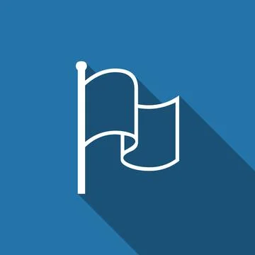 Flag flat icon with long shadow. Vector Illustration Stock Illustration