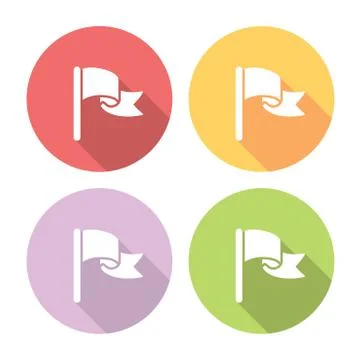 Flag Flat Icons Set Illustrazione stock